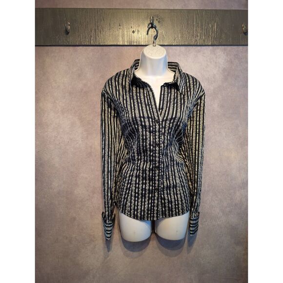 New York & company stretchy fitted button up top XL - Picture 1 of 3